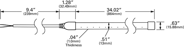 Grote product drawing - XTL LED light strip
