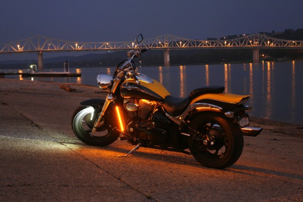 Grote LED Lights strips on a motorcycle