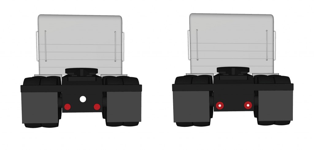 Grote's new LED S/T/T lights on tractor trailer illustration