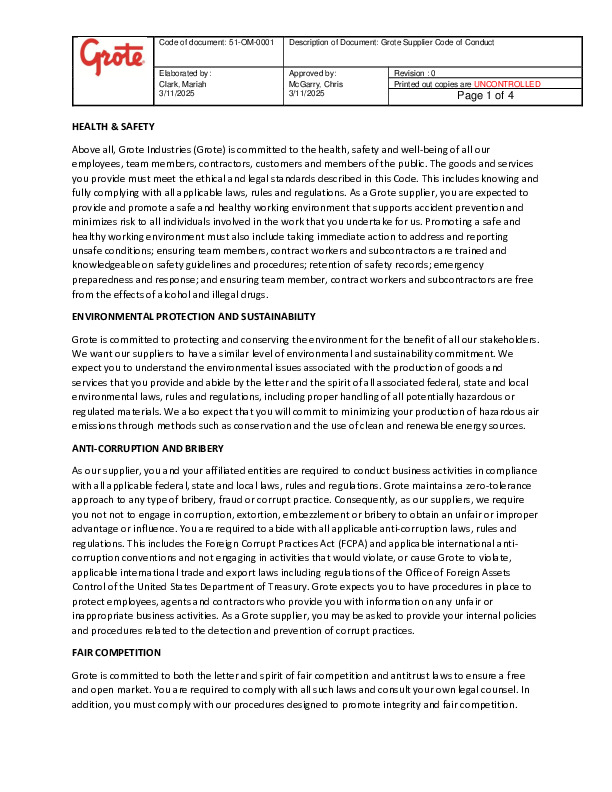 Supplier Code of Conduct
