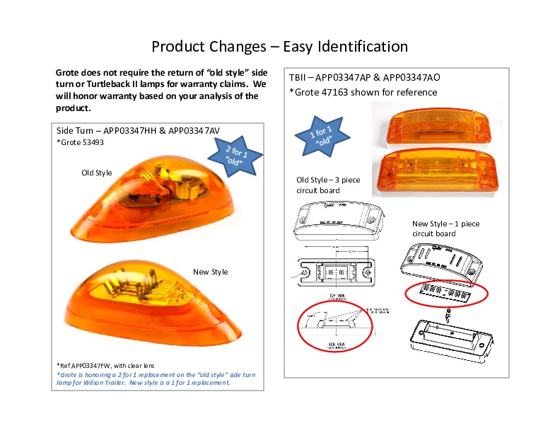 TBII & Side Turn Warranty