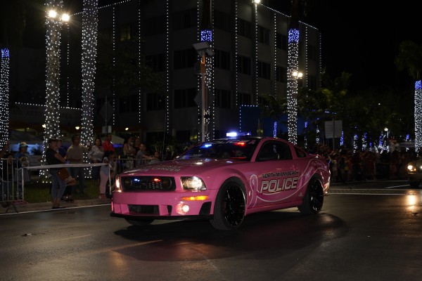 Grote mini LED light bar on cop car