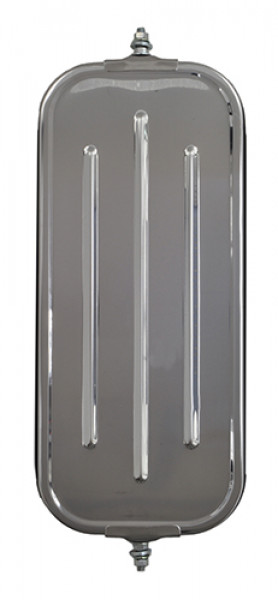 OEM-Style Flat Ribbed-Back West Coast Mirror, Stainless Steel