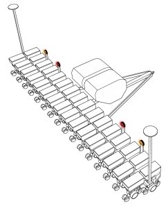 Illustration of Grote lights on ag equipment