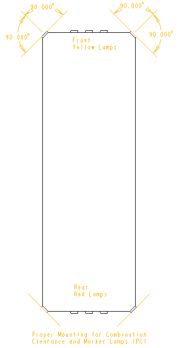 Diagrama de instalación de lámparas combinadas de gálibo y marcadoras laterales