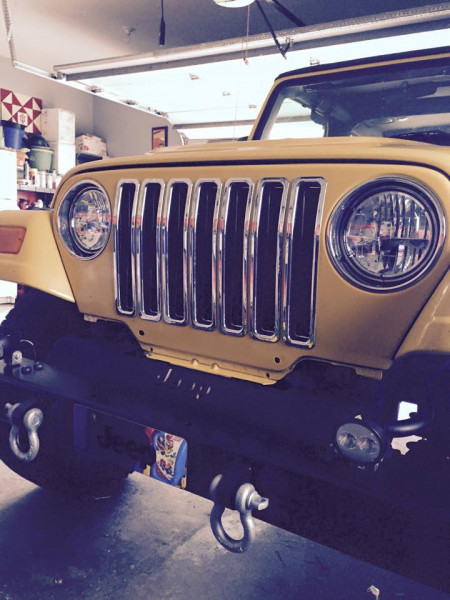 Jeep with Grote LED headlights and fog lights