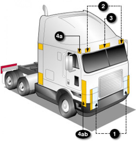 FMVSS lighting codes for semi tractor