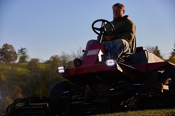 Grote Trilliant LED Lights on Lawn Mower