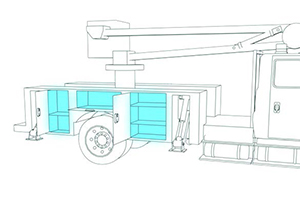 illustration of compartment lighting on a work truck