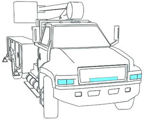 illustration of forward lighting on a work truck