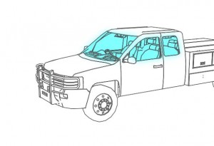 illustration of interior lighting in a work truck