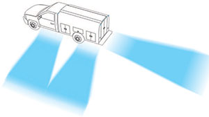 illustration of scene lighting around a work truck