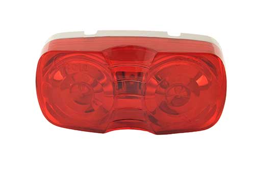 two bulb square corner clearance marker light duramold red - 360