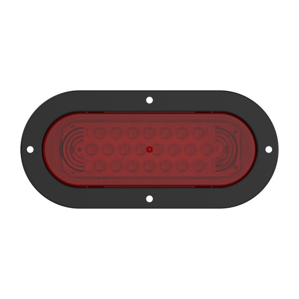 supernova oval led stop tail turn light theft resistant black flange red - 360