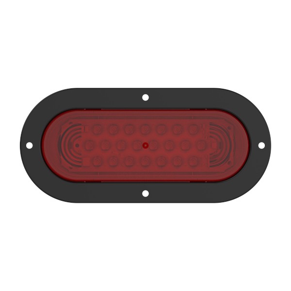 supernova oval led stop tail turn light theft resistant black flange red - 360