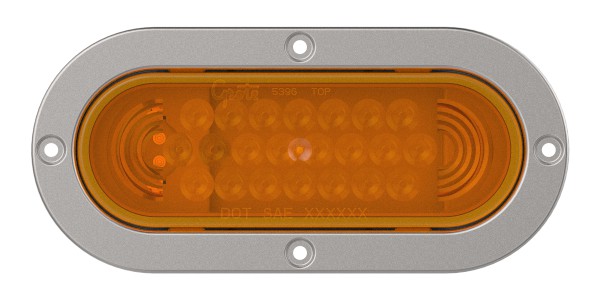 oval led stop tail turn light with stainless steel theft resistant flange - 360