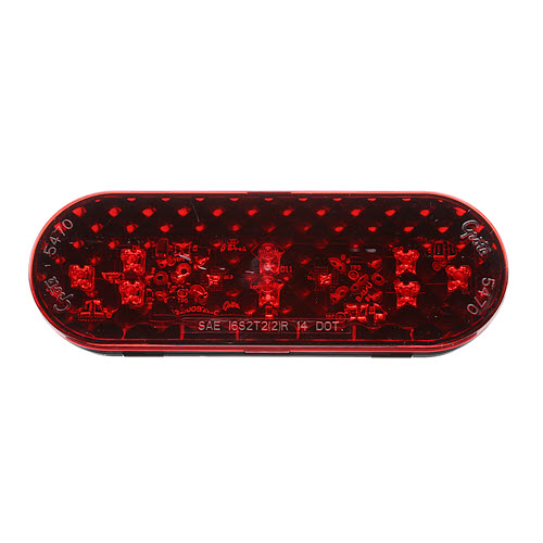 6" Oval Red LED Stop/Tail/Turn/Light With Male Pin Termination. - 360