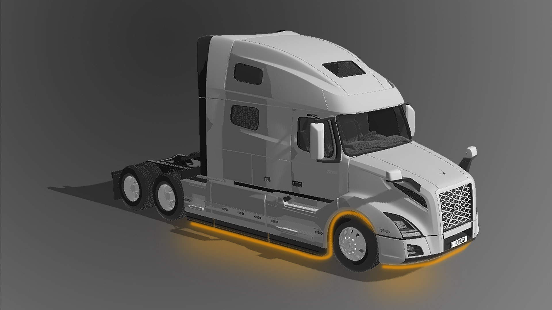 Truck LED Lighting underglow on Volvo VNL 760 model