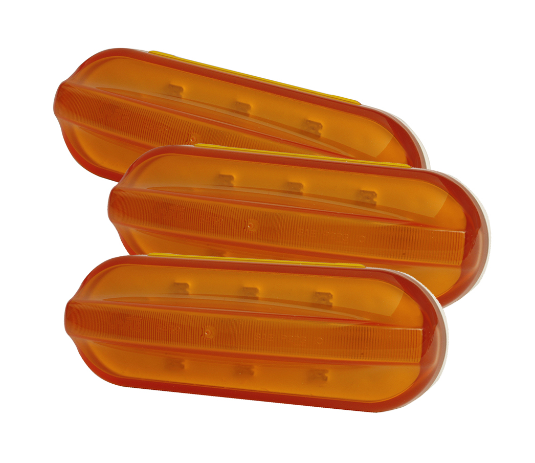 Grote Industries - 54663-3 – RazorBack™ Mid-Position Flashing LED Marker Light, Male Pin, Yellow, Bulk Pack