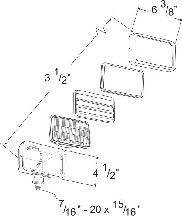 Grote Industries - 05301-5 – Per-Lux® 500 Series, All Weather Louvered, H9421, Pair Pack
