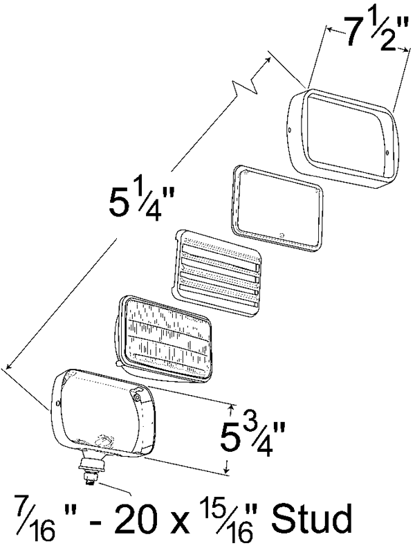 Grote Industries - 06001-4 – Per-Lux® 600 Series, All Weather Light, Swivel Mount, Pair Pack