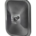 Rolled-Rim Mirror with Ball Swivel, Black