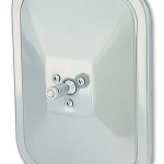 Rolled-Rim Mirror with Ball Swivel, Stainless Steel