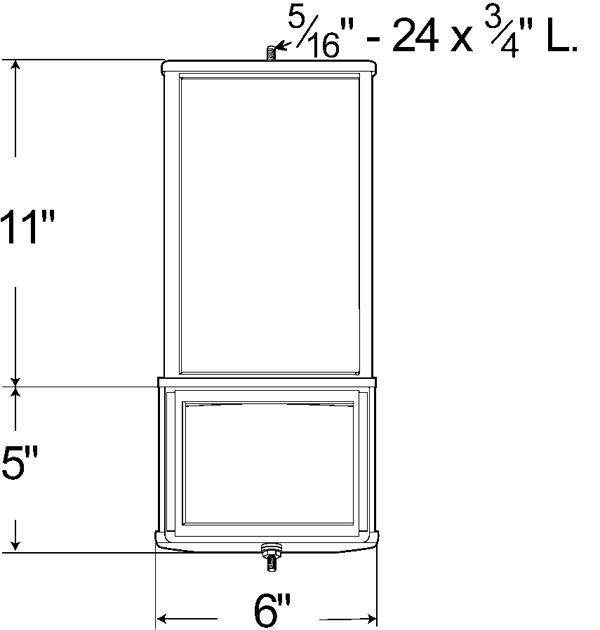 Grote Industries - 16043 – OEM-Style Split-Focus West Coast Box Mirror, Stainless Steel