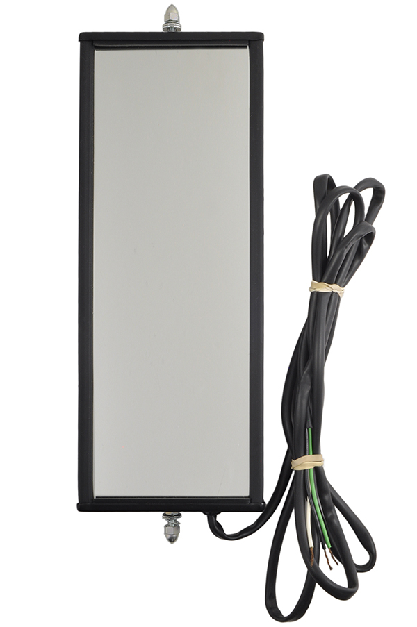 Grote Industries - 16172 – West Coast Mirror with Clearance Light, 6″ x 16″ Heated Mirror, Black