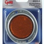 Aluminum Two-Hole Mounting Reflector, Yellow, Retail Pack