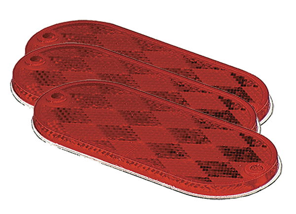 Grote Industries - 41042-3 – Oval Reflector, Red, Bulk Pack