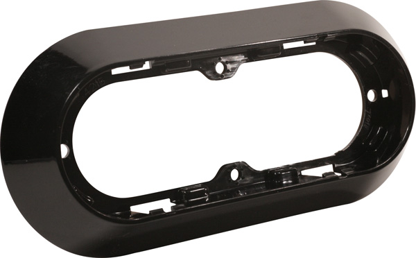Grote Industries - 42152 – Surface-Mount Snap-In Flange For 6″ Oval Lights, Black