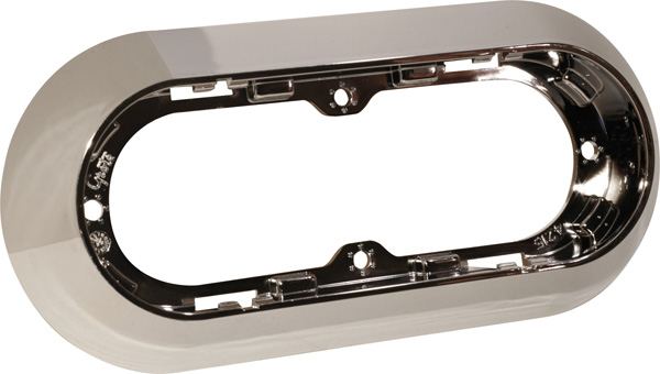 Grote Industries - 42153 – Surface-Mount Snap-In Flange For 6″ Oval Lights, Chrome