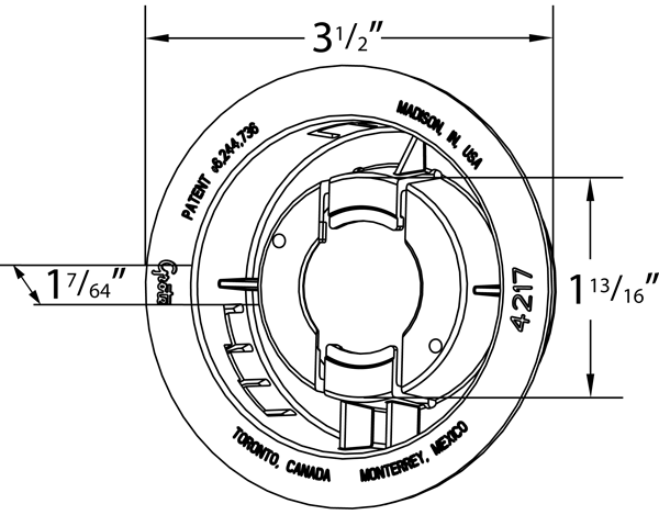Grote Industries - 42170 – Snap-In Mounting Flange For 2 1/2″ Round Lights, Mounting Flange, Gray
