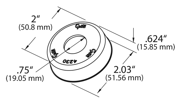 Grote Industries - 42302 – MicroNova® DOT Round Adapter Bracket, 2″ Grommet Adapter