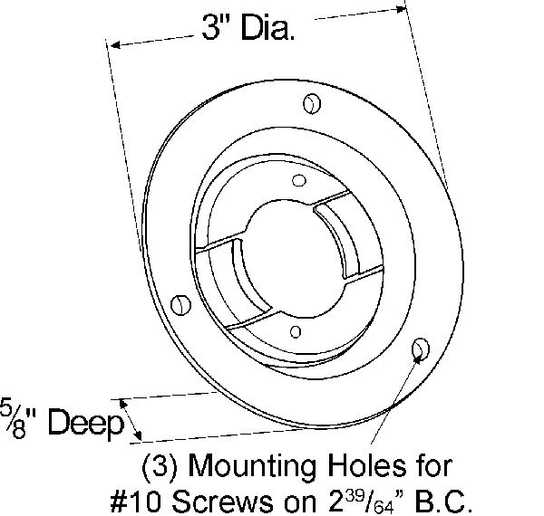 Grote Industries - 43153 – Theft-Resistant Mounting Flange For 2″ Round Lights, Chrome