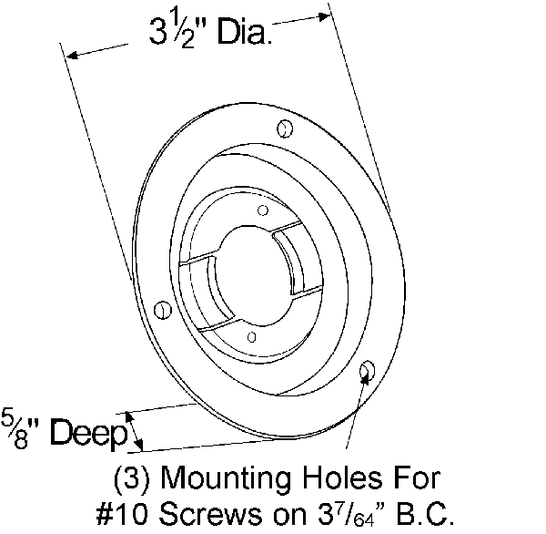 Grote Industries - 43160 – Theft-Resistant Mounting Flange & Pigtail Retention Cap For 2 1/2″ Round Lights, Mounting Flange, Gray