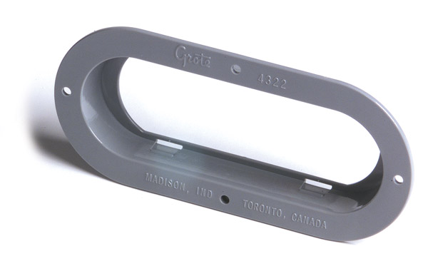 Grote Industries - 43220 – Theft-Resistant Mounting Flange For 6″ Oval Lights, Gray