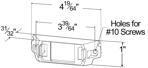 Grote Industries - 43370 – Rail-Mount Bracket For Small Rectangular Lights, White Kit (42131 + 67050)