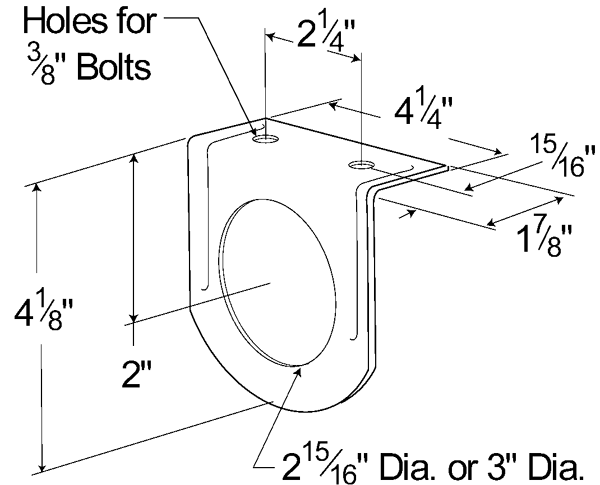 Grote Industries - 43512 – Mounting Bracket For 2″ & 2 1/2″ Round Lights, (2 25/32″ Hole)