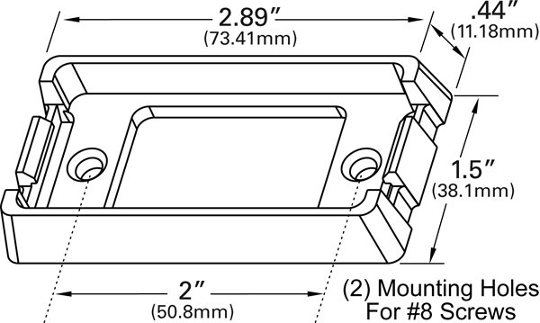 Grote Industries - 43980 – Bracket For Small Rectangular Lights, Chrome Plated Kit