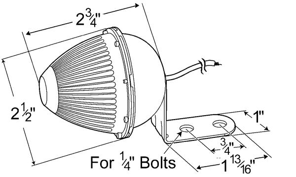 Grote Industries - 45022 – Beehive Clearance Marker Light with Fixed-Angle Mounting Bracket, Red
