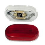 two bulb oval pigtail type clearance marker light optic red