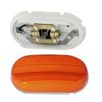 two bulb oval pigtail type clearance marker light yellow optic