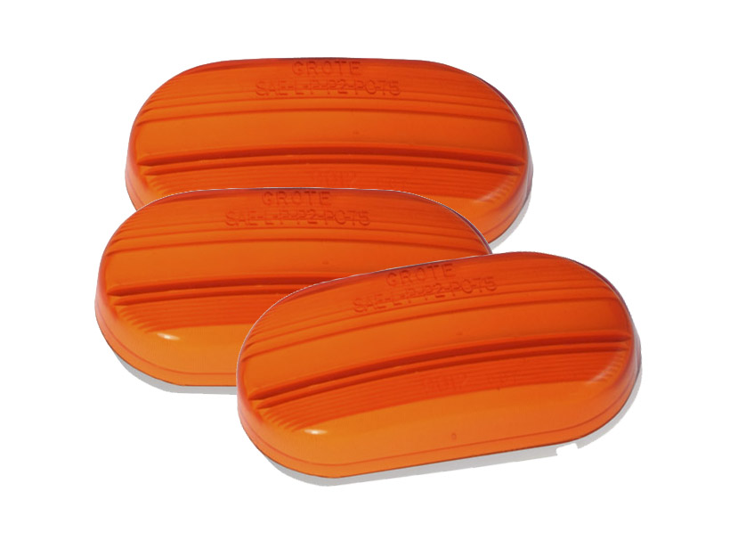 Grote Industries - 45263-3 – Two-Bulb Oval Pigtail-Type Clearance Marker Light, Optic Lens, Yellow, Bulk Pack