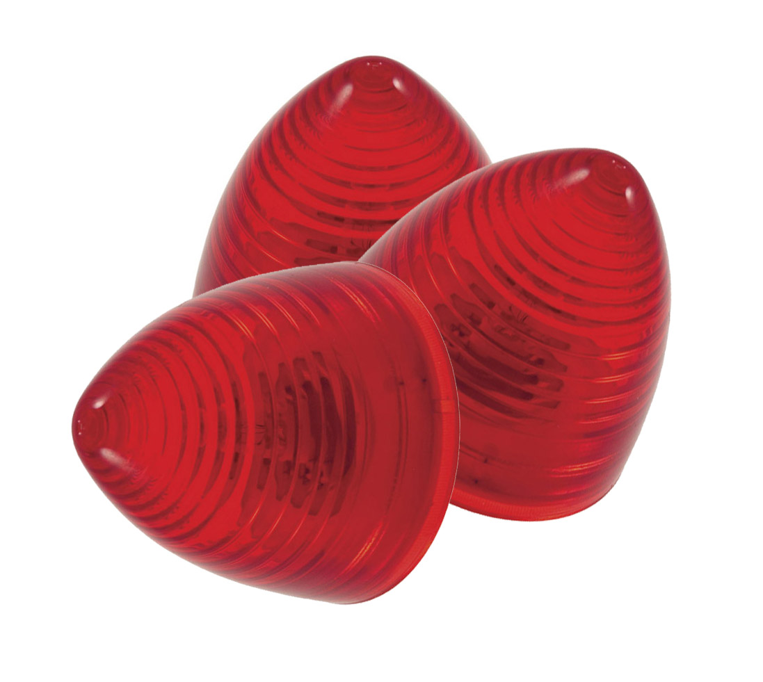 Grote Industries - 45322-3 – 2 1/2″ Beehive Clearance Marker Lights, Red, Bulk Pack