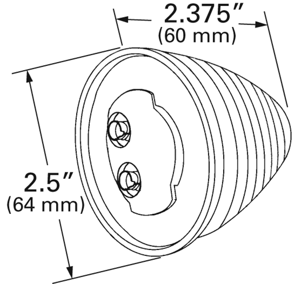 Grote Industries - 45322 – 2 1/2″ Beehive Clearance Marker Light, Red