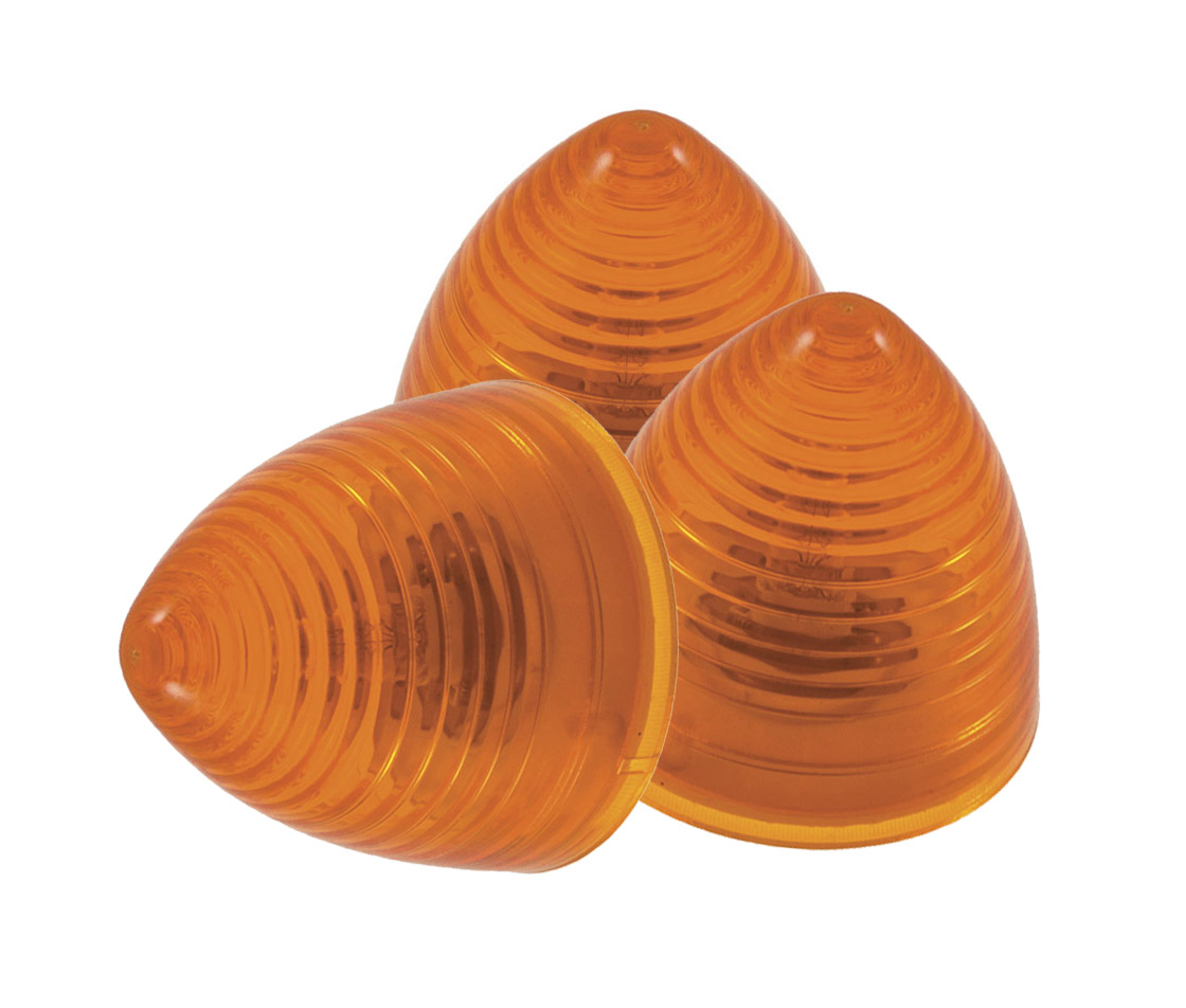 Grote Industries - 45323-3 – 2 1/2″ Beehive Clearance Marker Lights, Yellow, Bulk Pack
