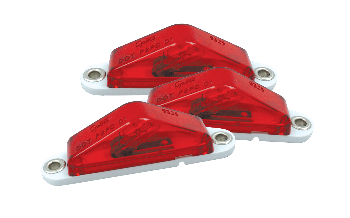 Grote Industries - 45512-3 – Clearance Marker Lights with Peak Lens, Blunt Cut, Red, Bulk Pack
