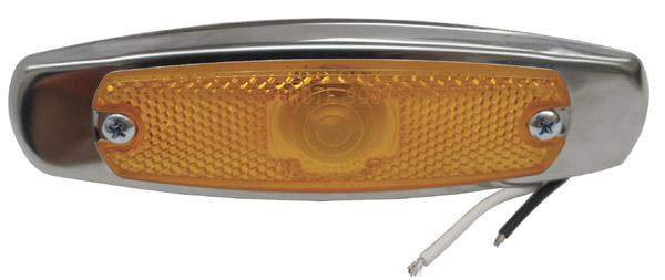 Grote Industries - 45663 – Low-Profile Clearance Marker Light, Built-in Reflector, w/ Bezel, Yellow